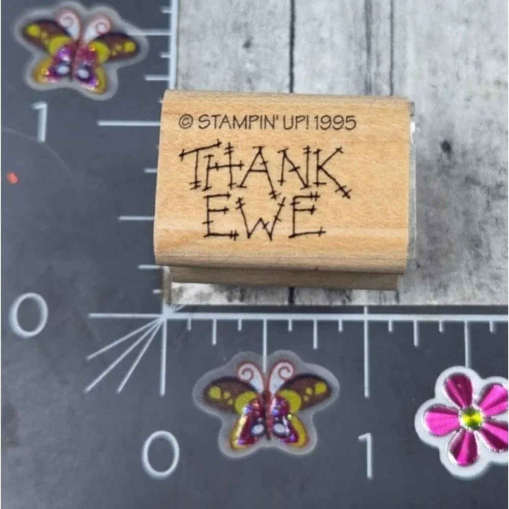Stampin' Up! Thank Ewe Humor Farm Pun 1995 Rubber Stamp Wood #L83